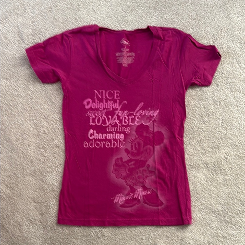 Worn Once! Vintage Pink Minnie Mouse Tee - Small